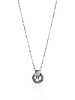 Gear Wheel Necklace Silver