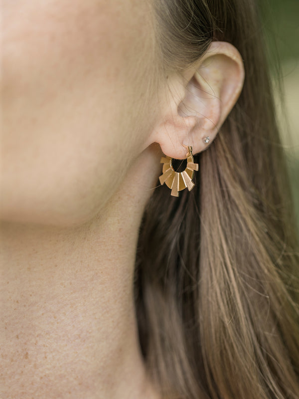 Rays of Hope Gold Hoop Earring