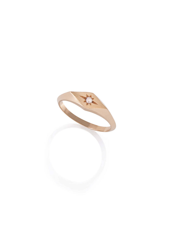 Sol Diamond Signet Ring