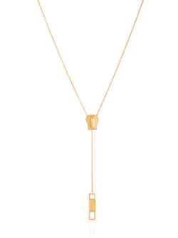 Adjustable Zipper Gold Necklace