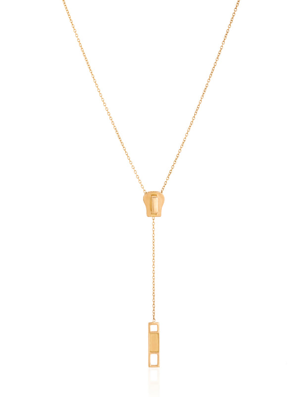 Adjustable Zipper Gold Necklace