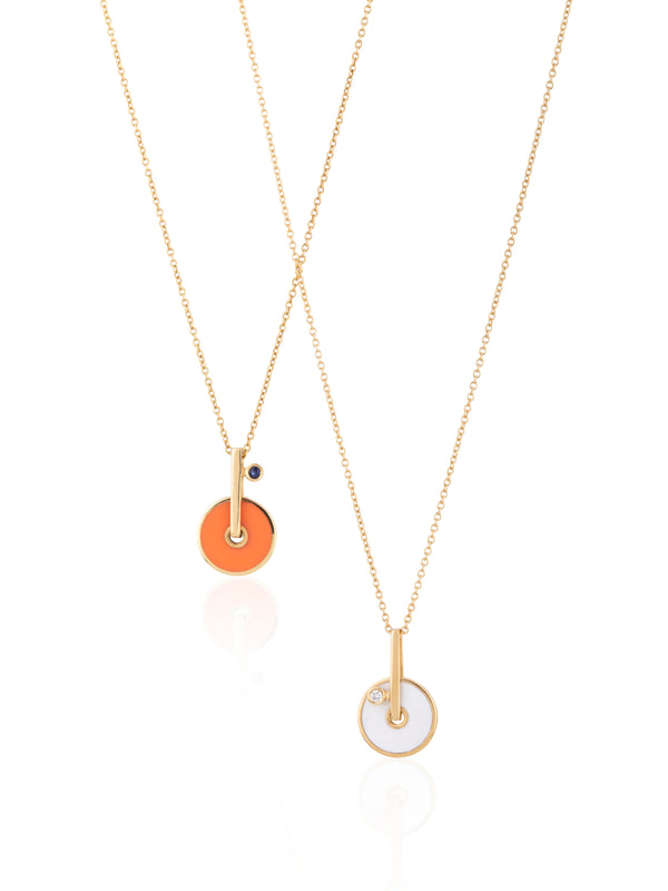 Aura Pendant - Gold Stone Enamel