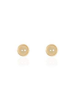 Gold Medium Button Earring