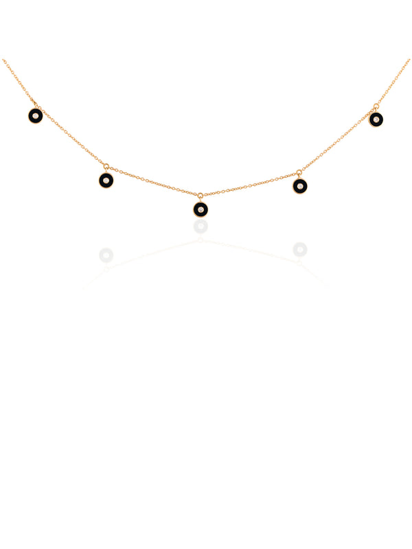 Aura Enamel Gold Diamond Choker