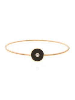 Gold Diamond Enamel Aura Bangle