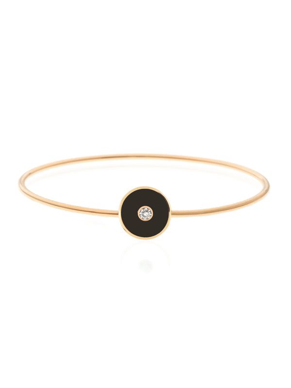 Gold Diamond Enamel Aura Bangle