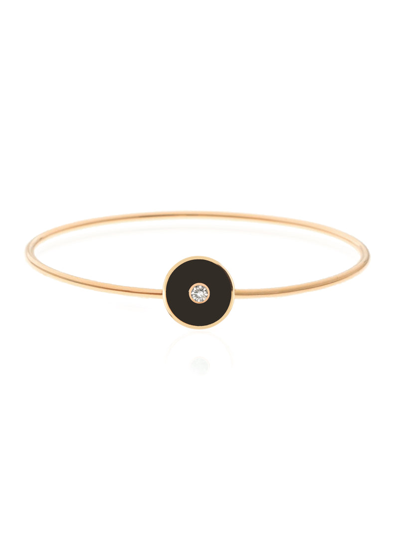 Gold Diamond Enamel Aura Bangle