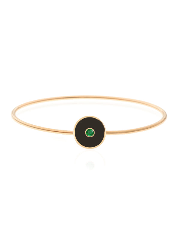 Gold Stone Enamel Aura Bangle