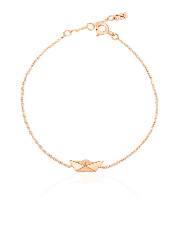 Gold Paper Boat Bracelet