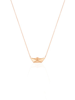 Gold Paper Boat Necklace