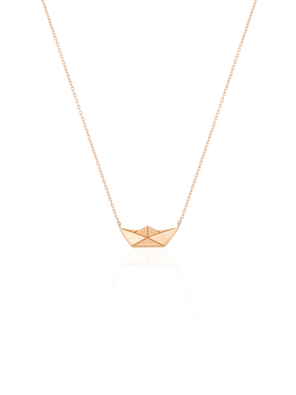 Paper Boat Gold Necklace