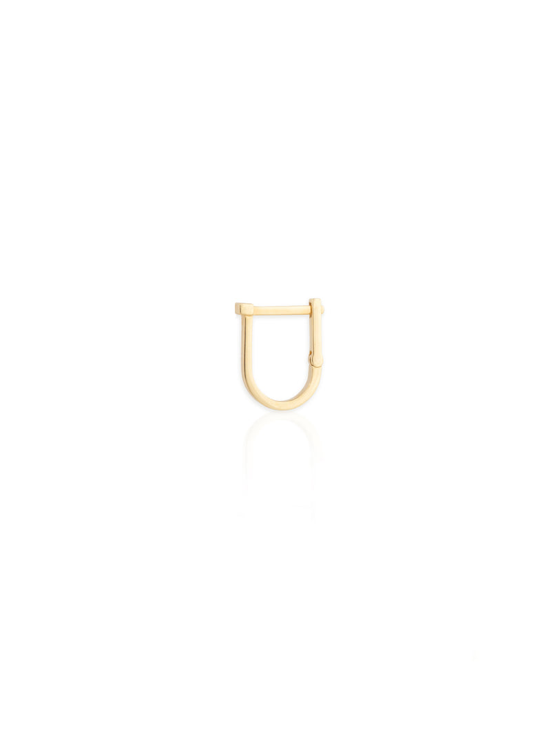 Charm Lock Hoop Earring - Gold