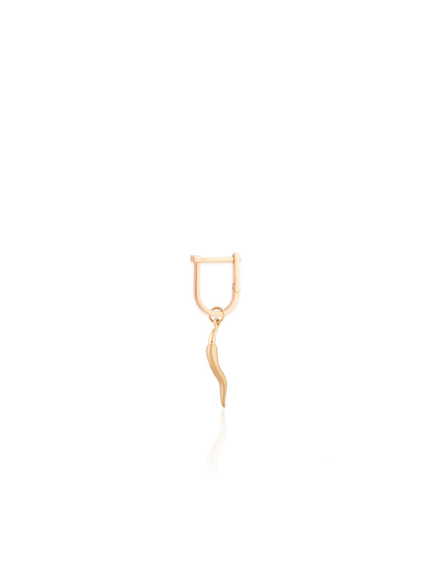 Skinny Pepper Hoop Charm - Gold