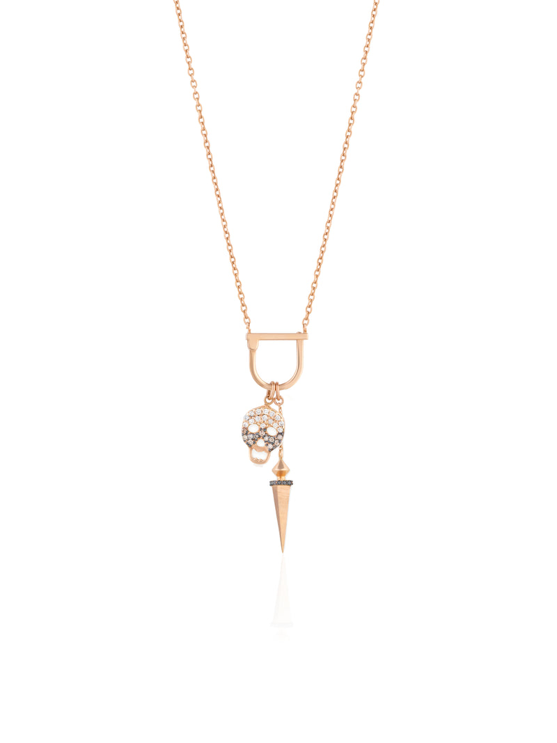Skull Charm - Gold Diamond