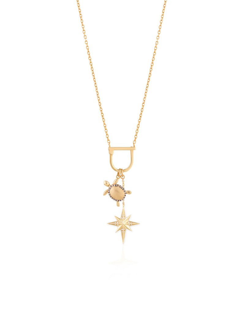 Turtle Charm - Gold Diamond