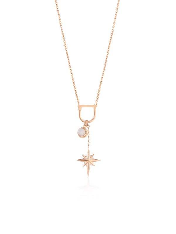 Reversible Polaris Star Charm - Gold Enamel