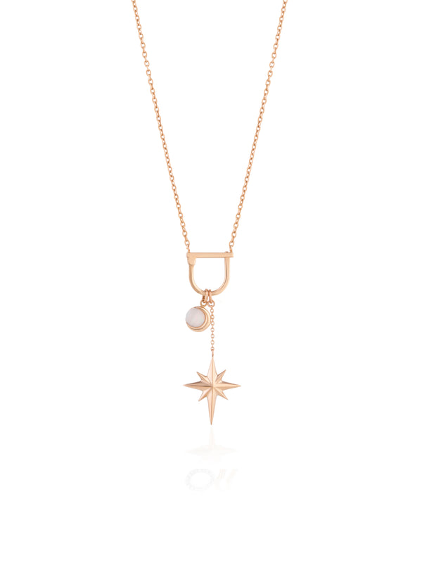 Opal Moon Charm - Gold