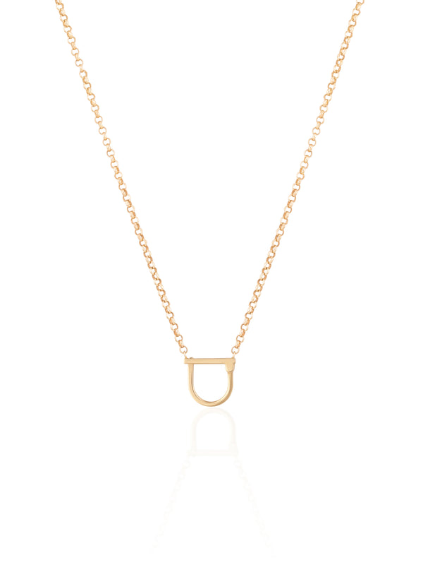 Gold Thick Chain Lock Necklace