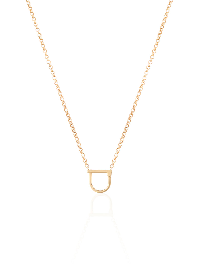 Gold Thick Chain Lock Necklace