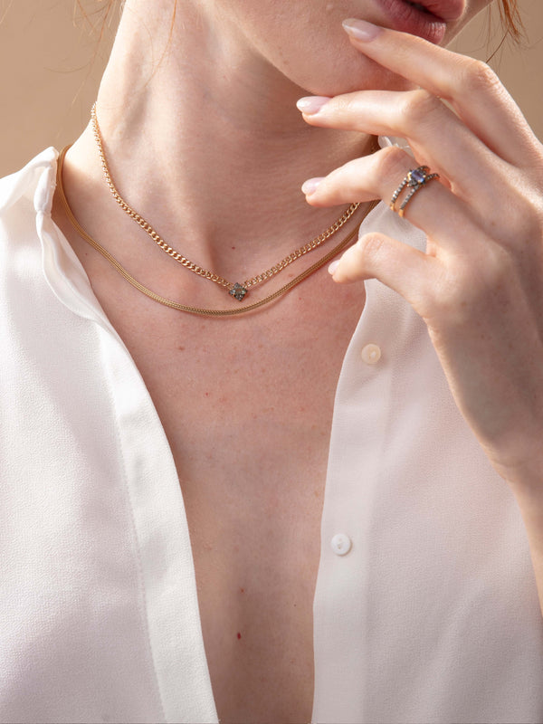 Gold Diamond Apolo Curb Chain Choker