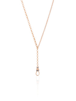 Belcher Chain Gold Necklace With Small Diamond Lock