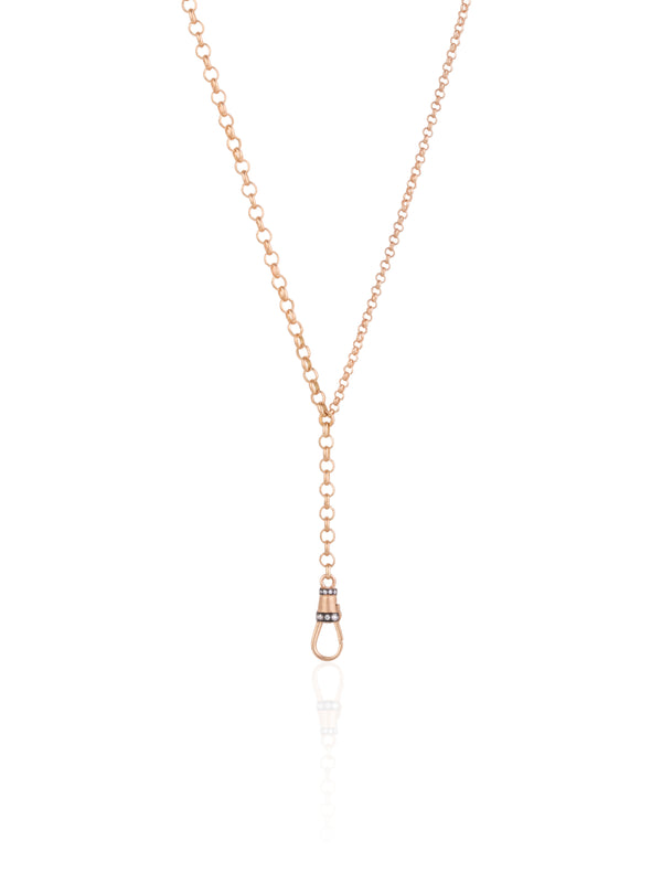 Belcher Chain Gold Necklace With Small Diamond Lock
