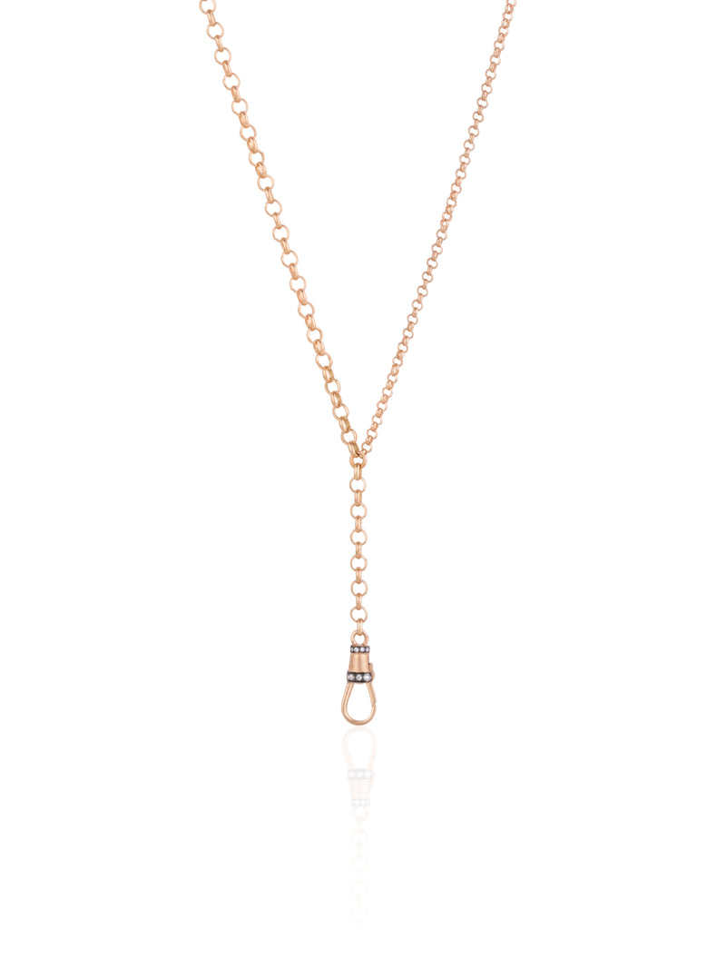 Belcher Chain Gold Necklace With Small Diamond Lock