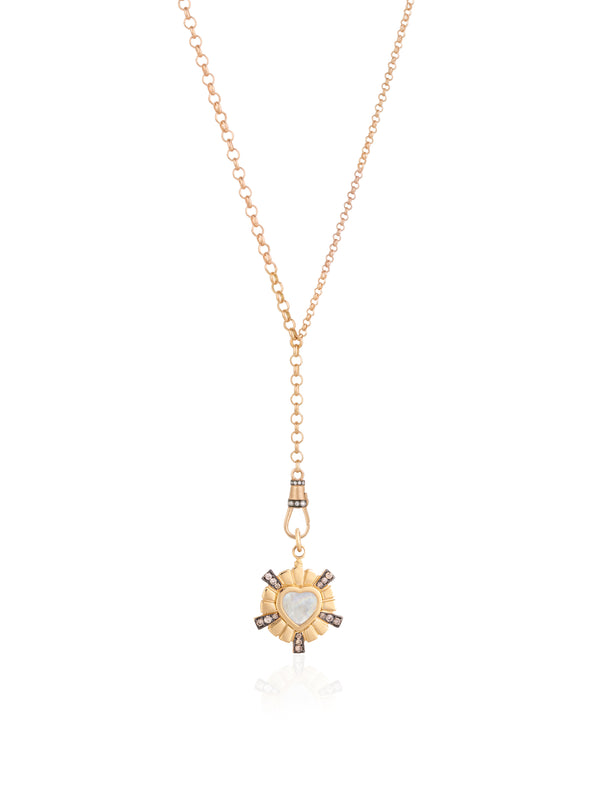 Belcher Chain Gold Necklace With Small Diamond Lock
