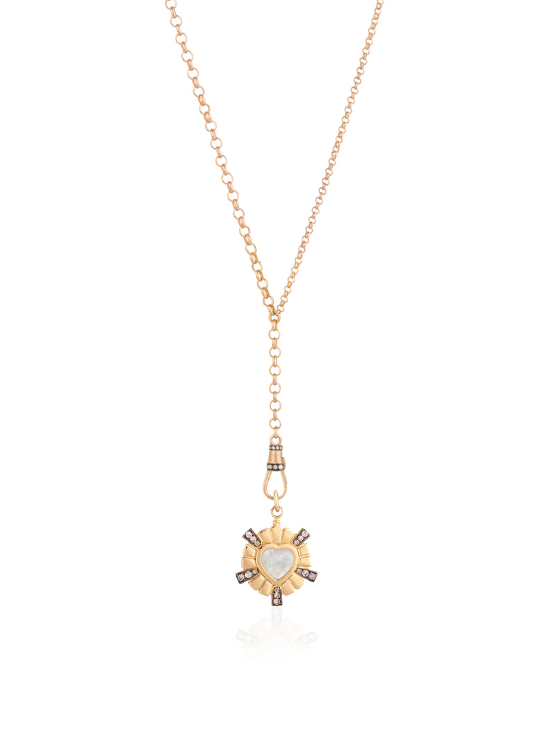 Belcher Chain Gold Necklace With Small Diamond Lock