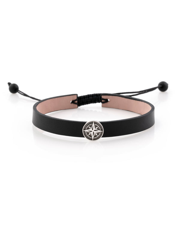 Compass Leather Bracelet