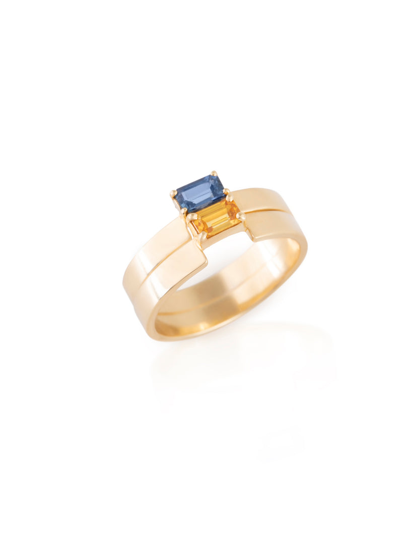 Gold Stone Aura Horizontal Ring