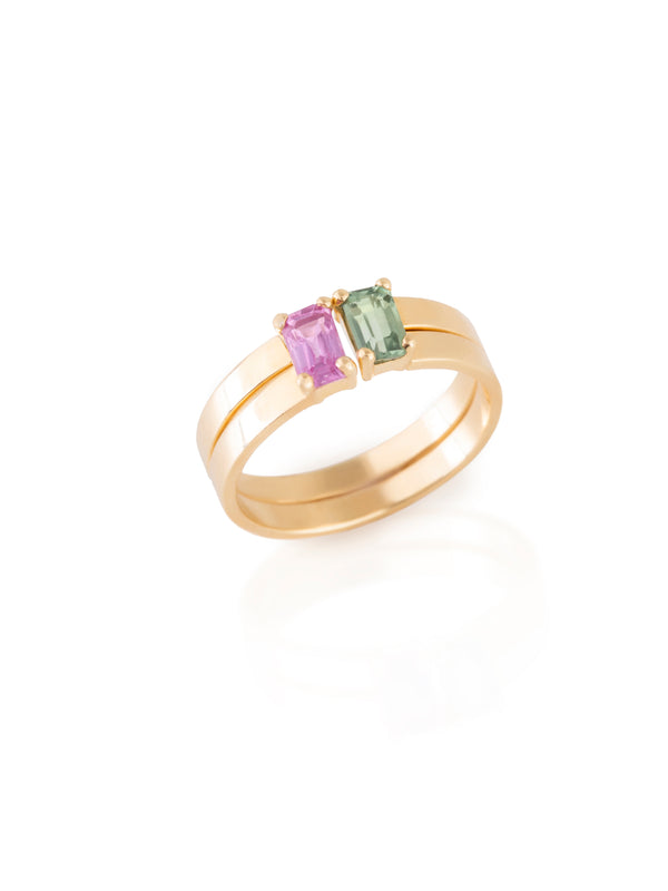 Gold Stone Aura Vertical Ring