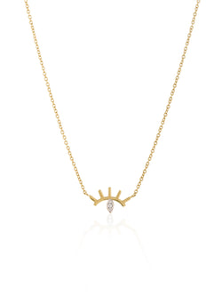 Gold Diamond Evil Eye Necklace