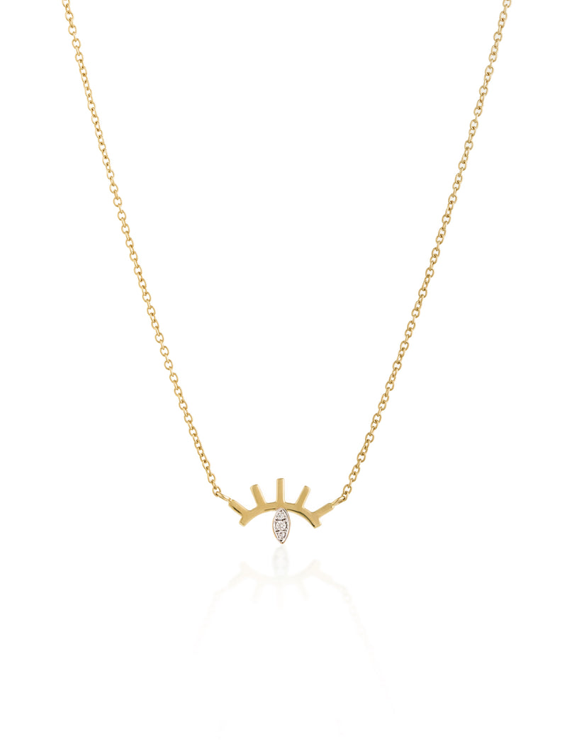 Gold Diamond Evil Eye Necklace
