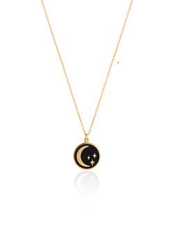 Diamond Stars Cosmos Enamel Gold Necklace