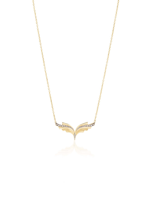 Small Angel Wing Diamond Necklace
