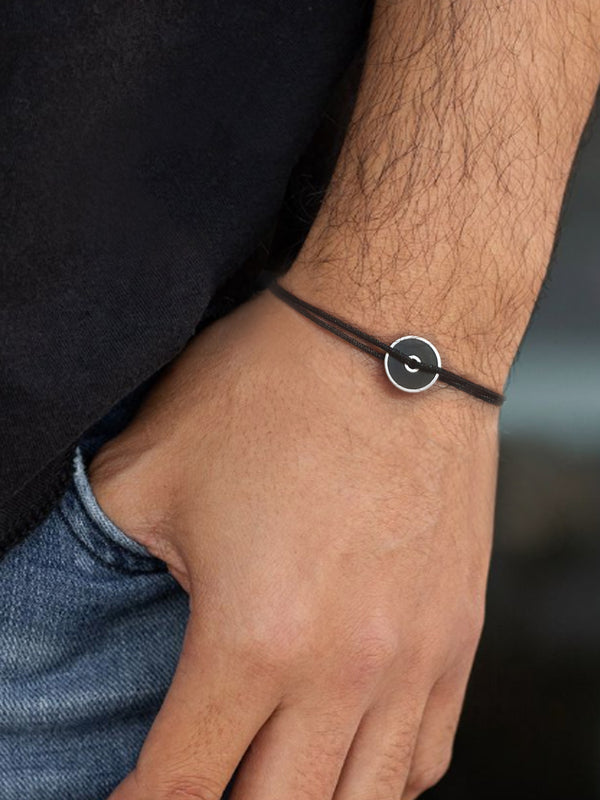 Double Sided Enamel Disc Rope Bracelet