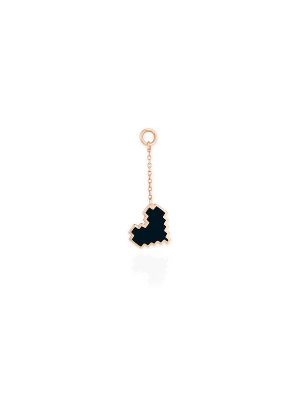 Reversible Gold Enamel Pixelated Heart Charm