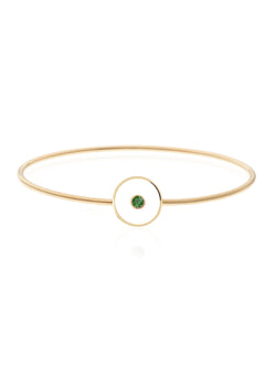 Gold Stone Enamel Aura Bangle