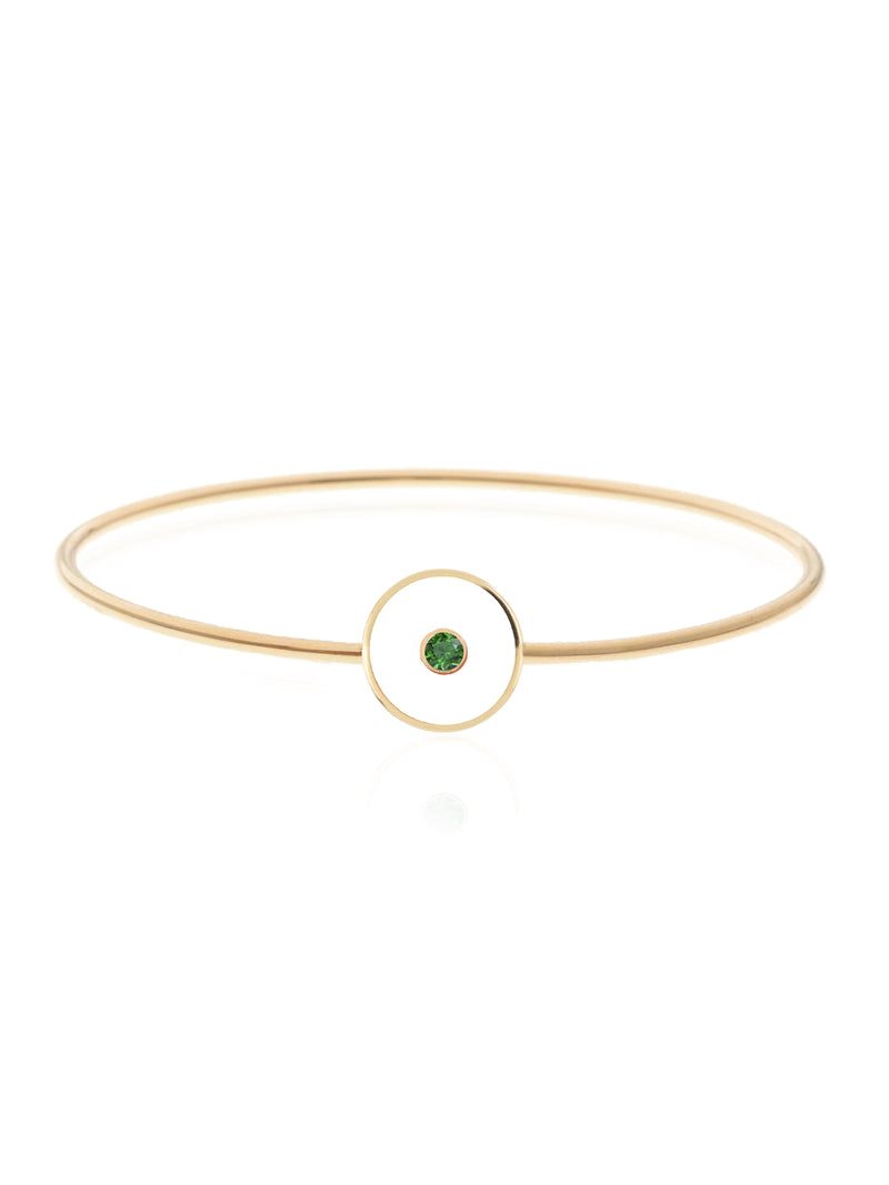 Gold Stone Enamel Aura Bangle