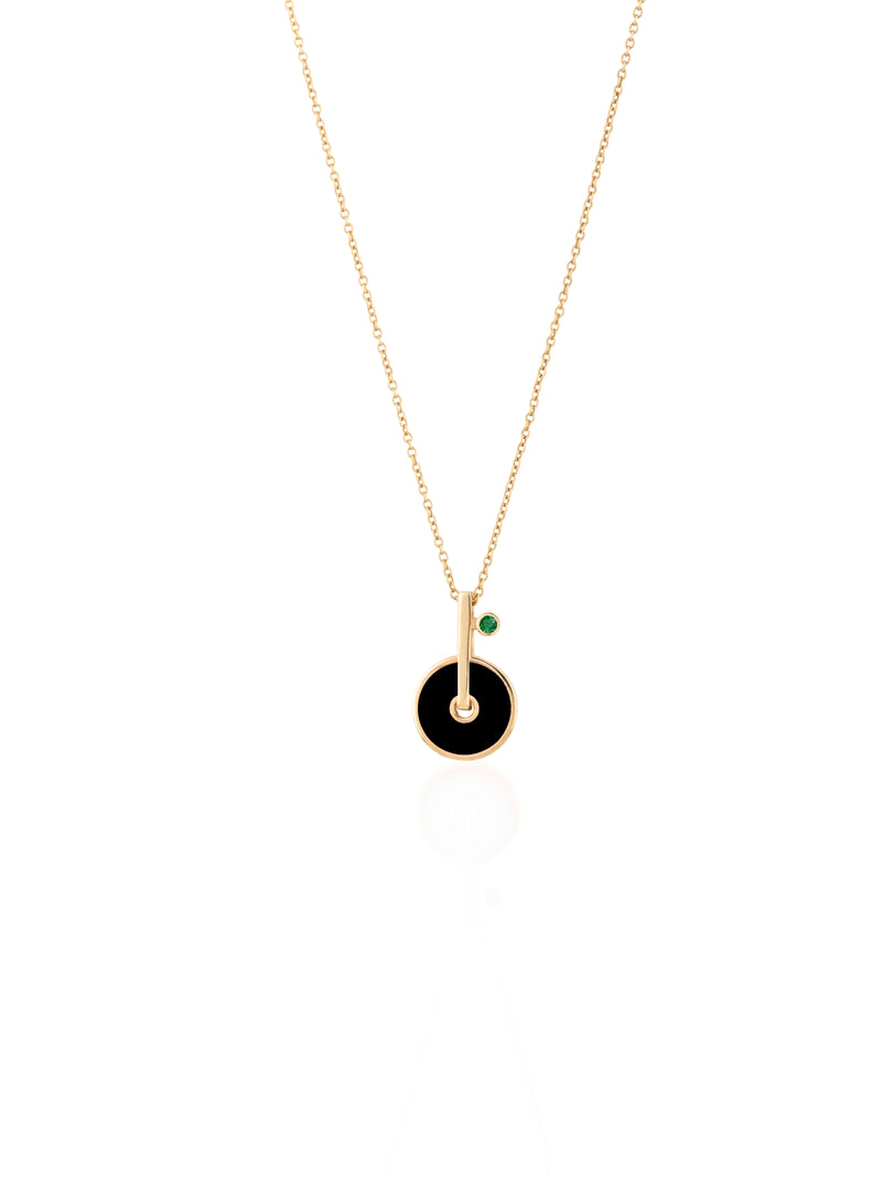 Aura Pendant - Gold Stone Enamel