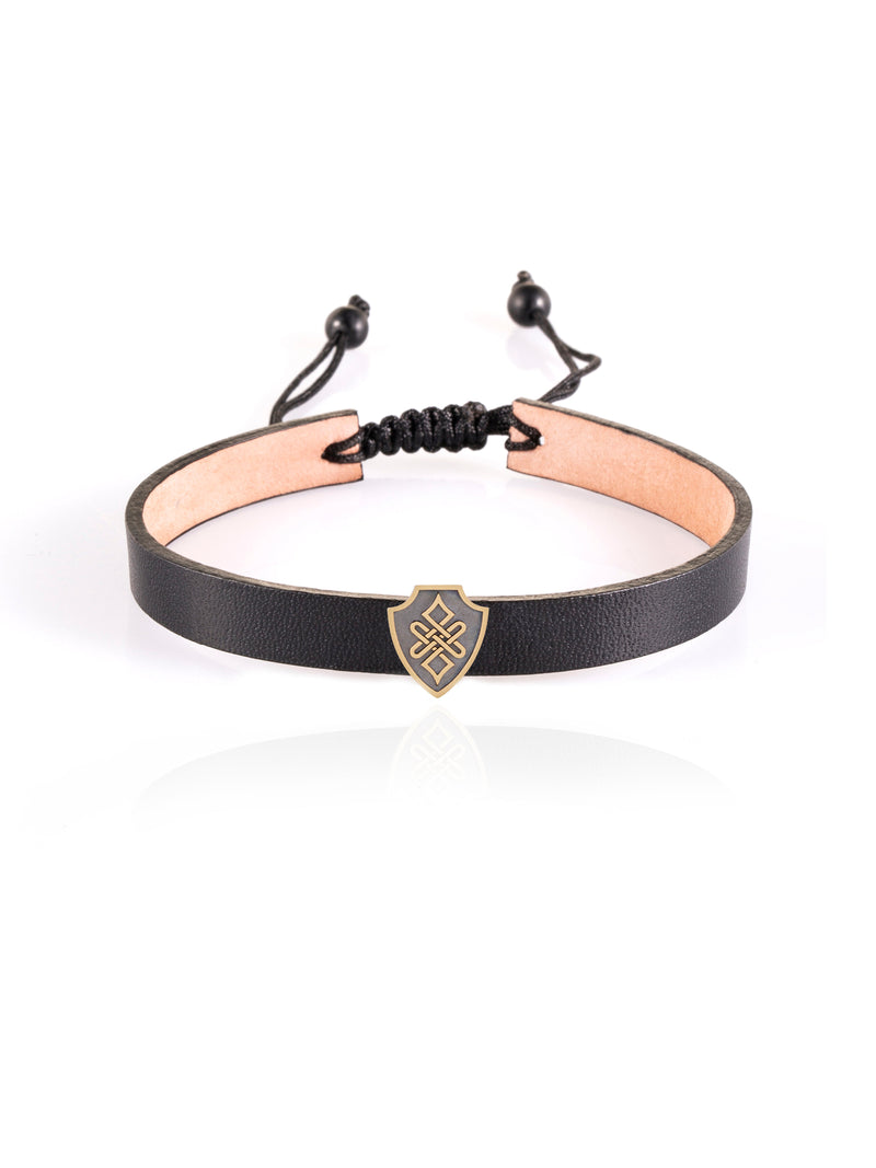 Endless Shield Leather Bracelet