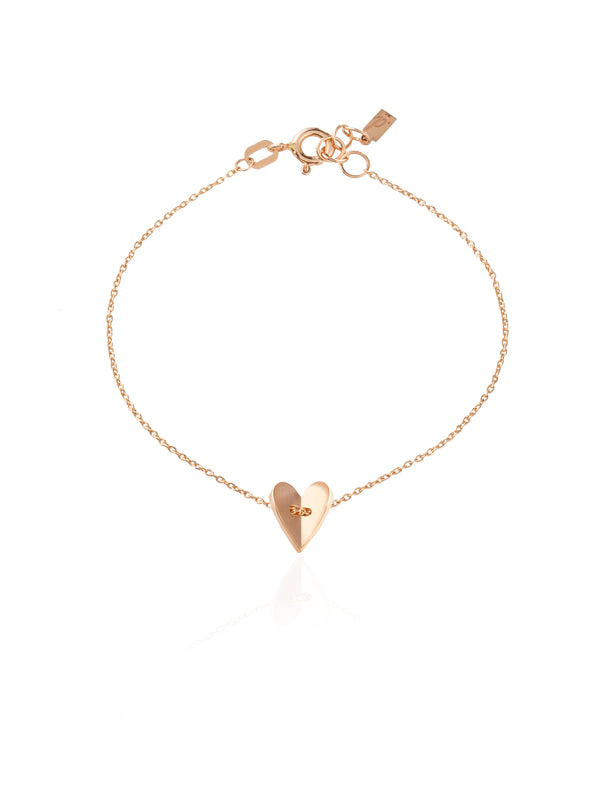 Gold Folding Heart Bracelet