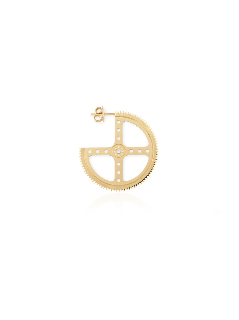 Extra Large Hoop Earring - Gold Diamond