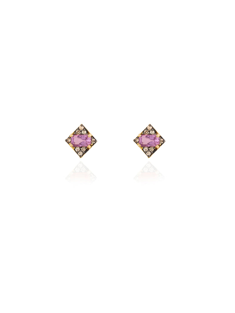 Gold Diamond Sapphire Apolo Earring Pair