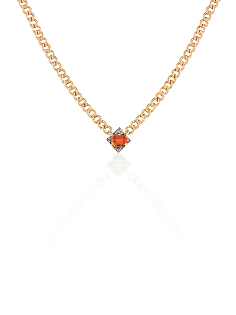 Gold Diamond Apolo Curb Chain Choker