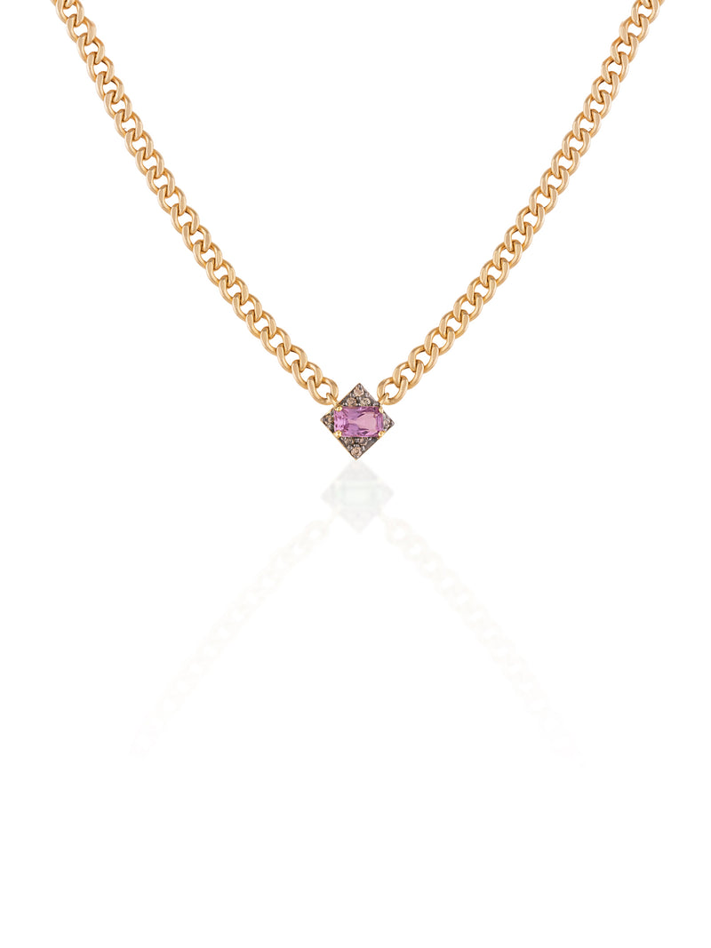 Gold Diamond Apolo Curb Chain Choker