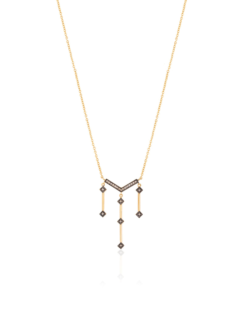 Gold Diamond Tiara Necklace