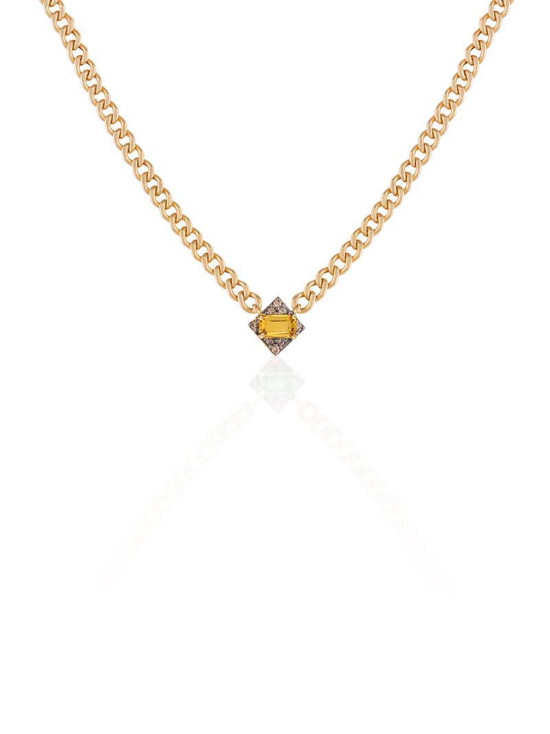 Gold Diamond Apolo Curb Chain Choker