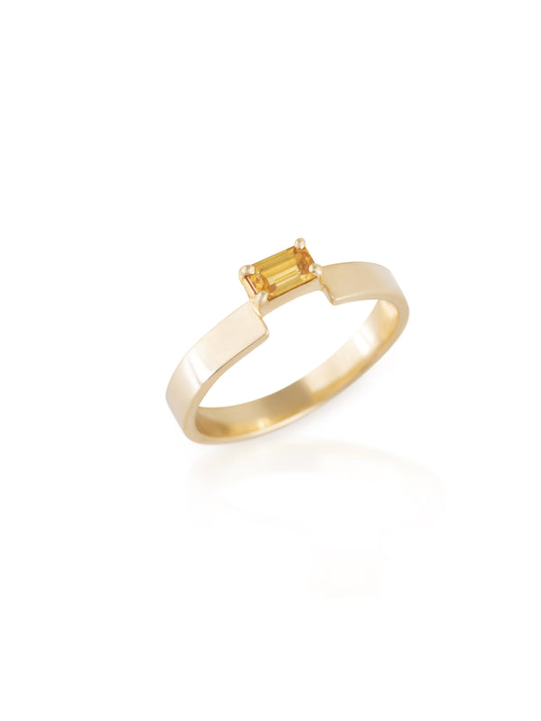 Gold Stone Aura Horizontal Ring